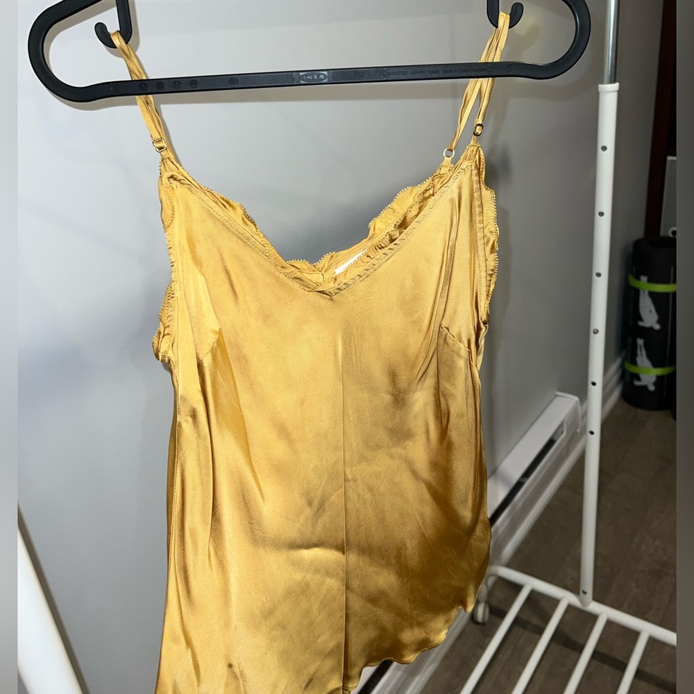 Gold tank top Aritzia